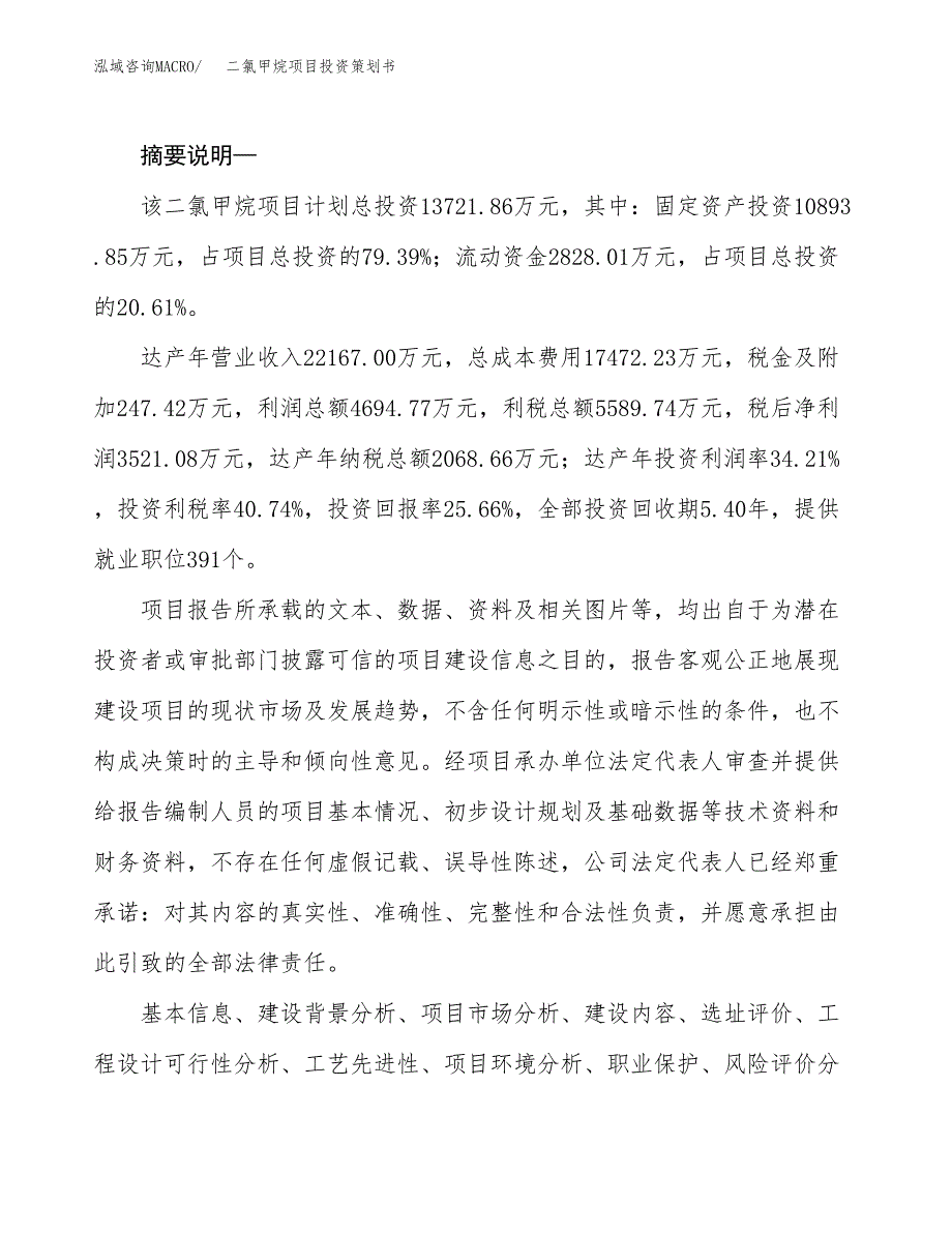 二氯甲烷项目投资策划书.docx_第2页