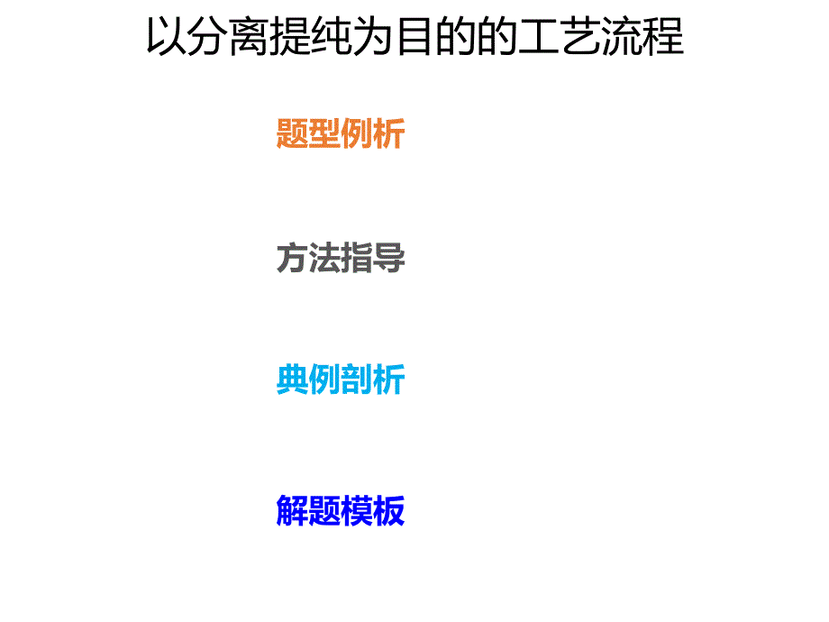 2020年高考化学一轮复习考点《指导2 以分离提纯为目的的工艺流程》_第1页