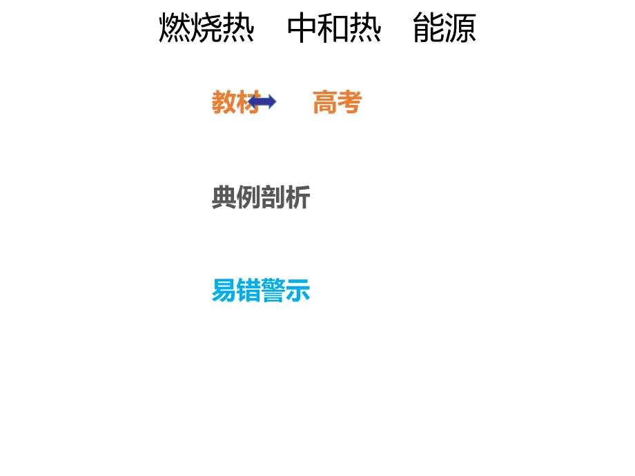 2020年高考化学一轮复习考点《6.1.3 燃烧热　中和热　能源》_第1页