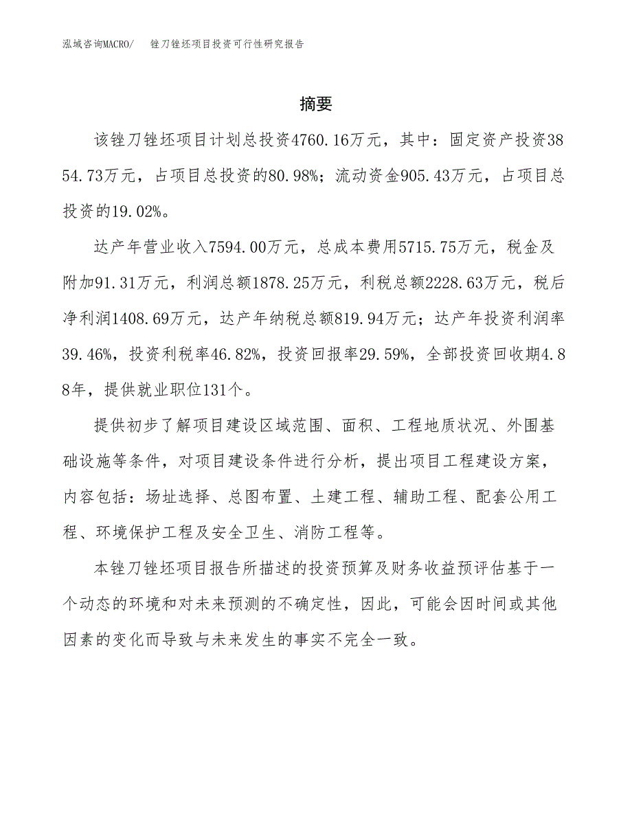 锉刀锉坯项目投资可行性研究报告.docx_第2页