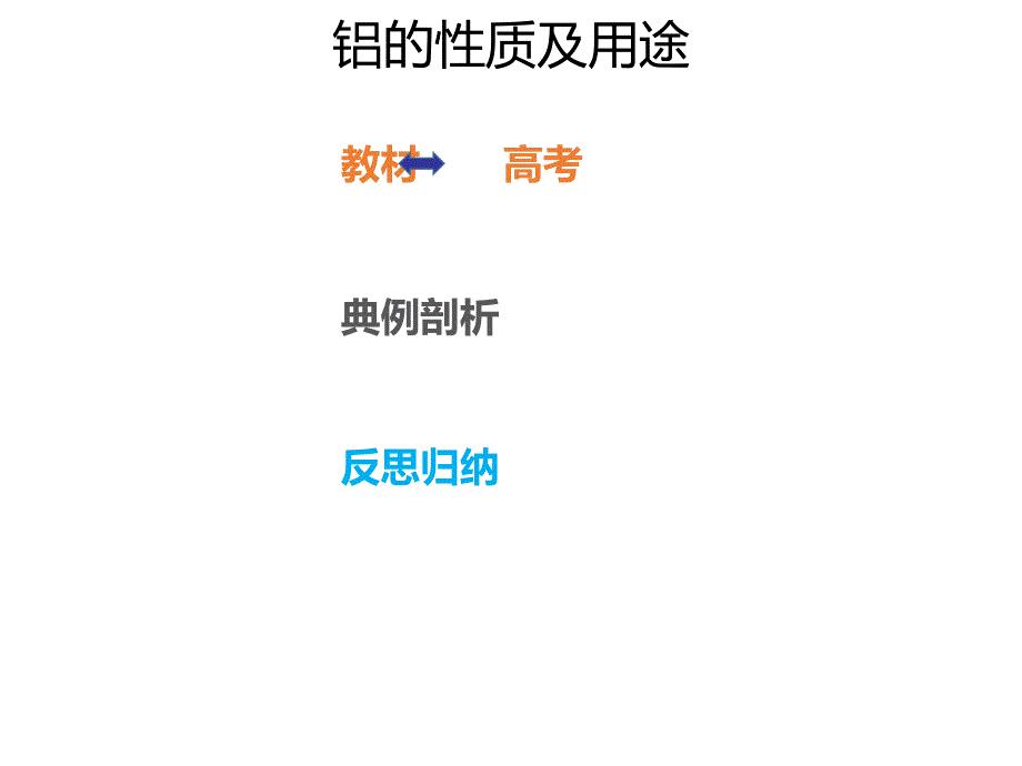 2020年高考化学一轮复习考点《3.2.2 铝的性质及用途》