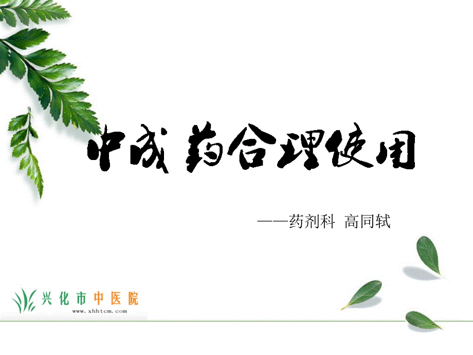 中成药合理应用解读_第1页