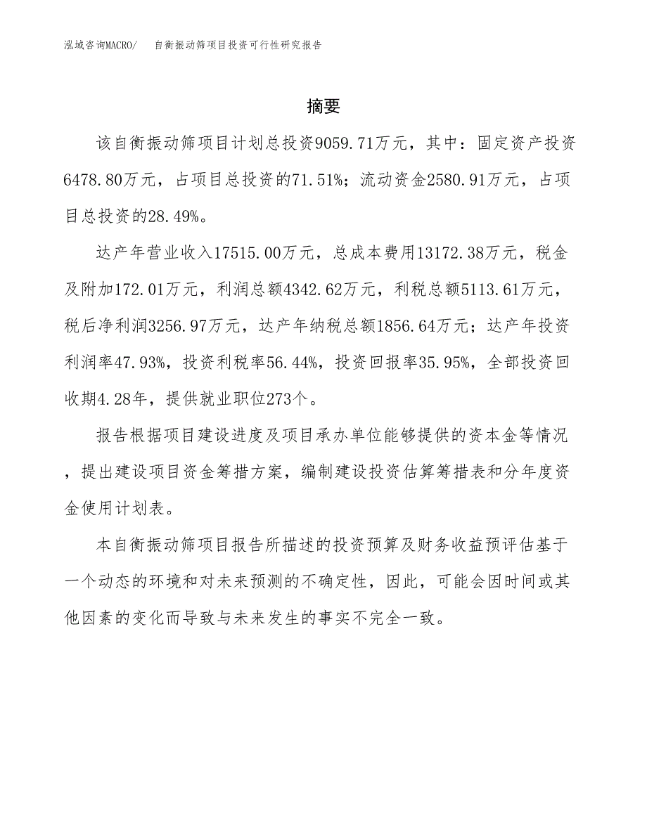 自衡振动筛项目投资可行性研究报告.docx_第2页