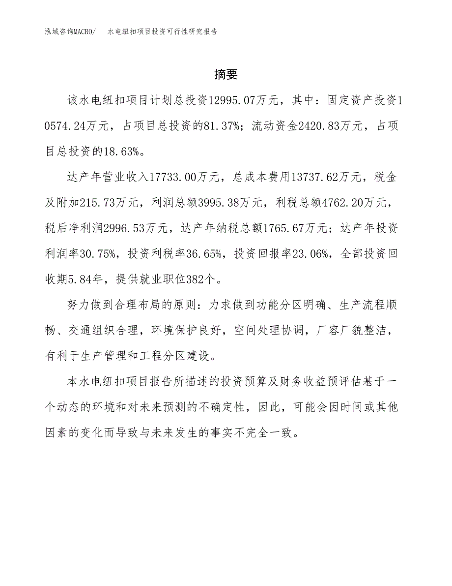 水电纽扣项目投资可行性研究报告.docx_第2页