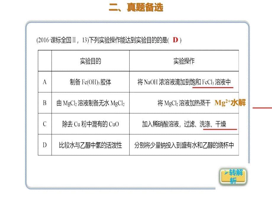 2020年高考化学一轮复习考点《3.3.3 真题演练》_第5页