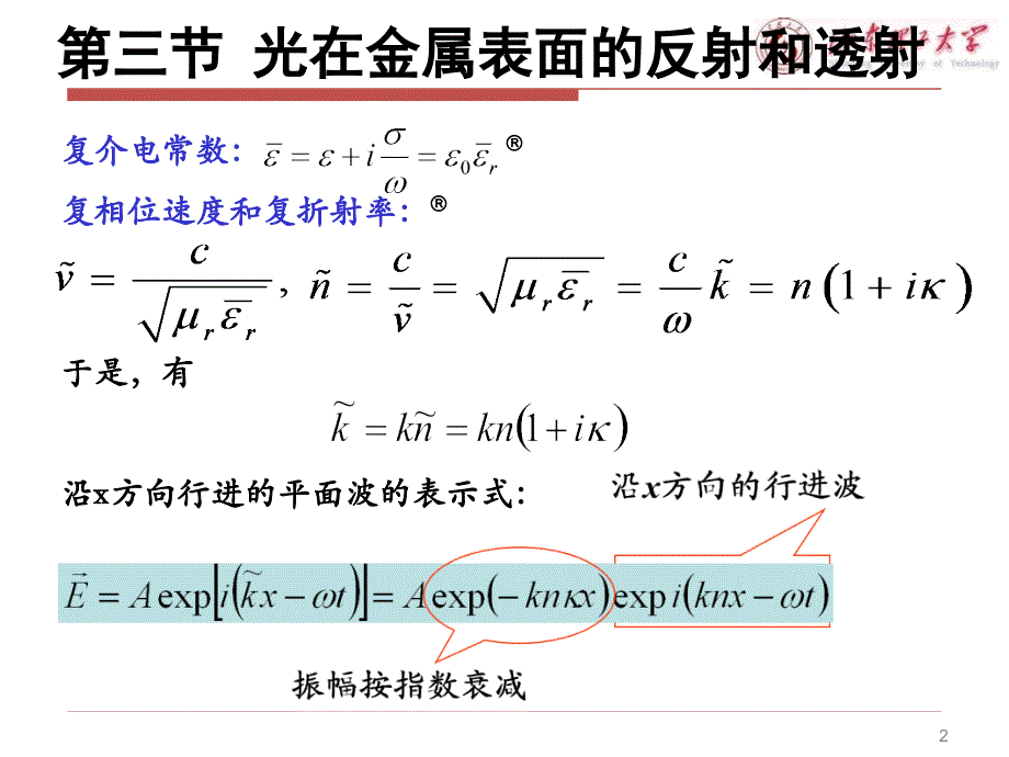 物理光学第3讲-第三节光在金属表面的反射和透射_光的散射剖析_第2页