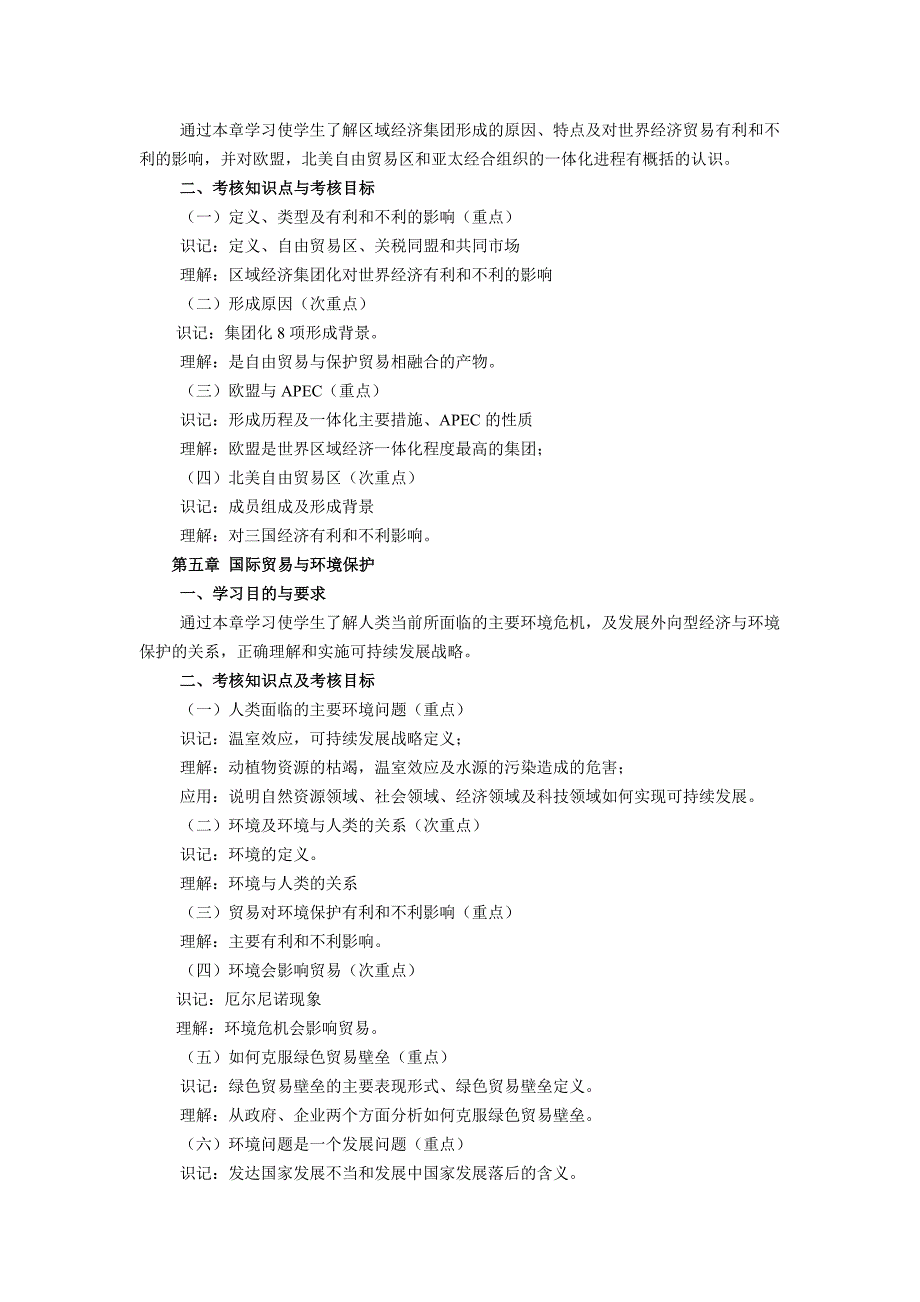 天津2009年高等教育自学考试国际贸易地理课程考试大纲 (2)_第3页