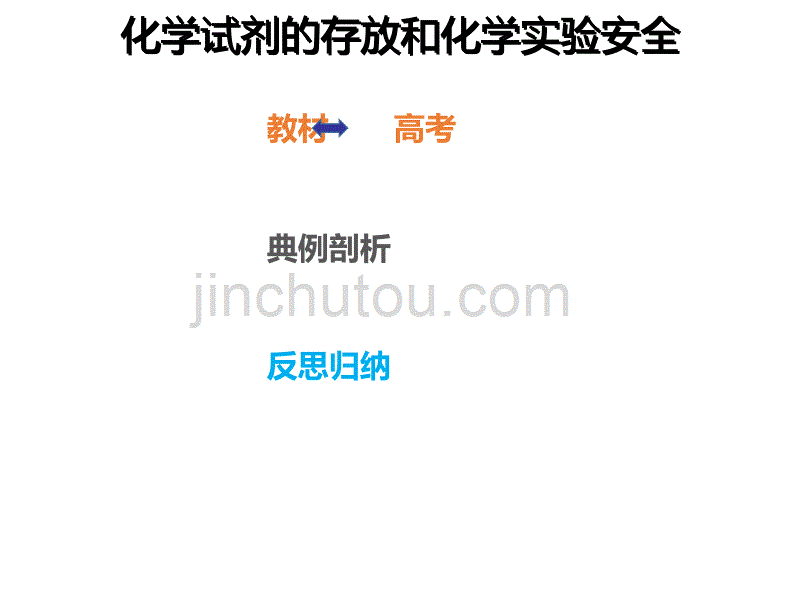 2020年高考化学一轮复习考点《10.1.3 化学试剂的存放和化学实验安全》_第1页