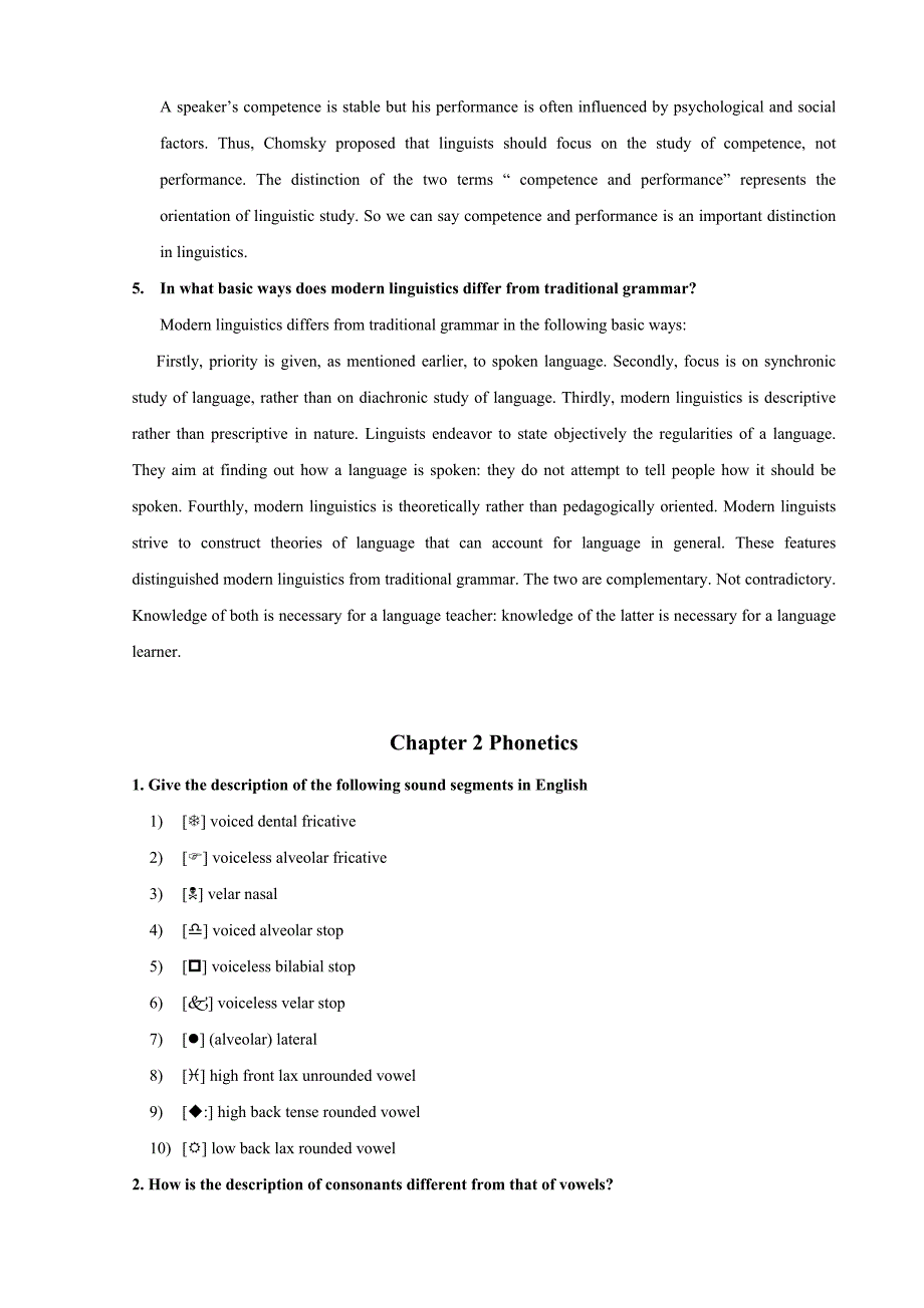 语言学教程各章节练习及答案_第3页