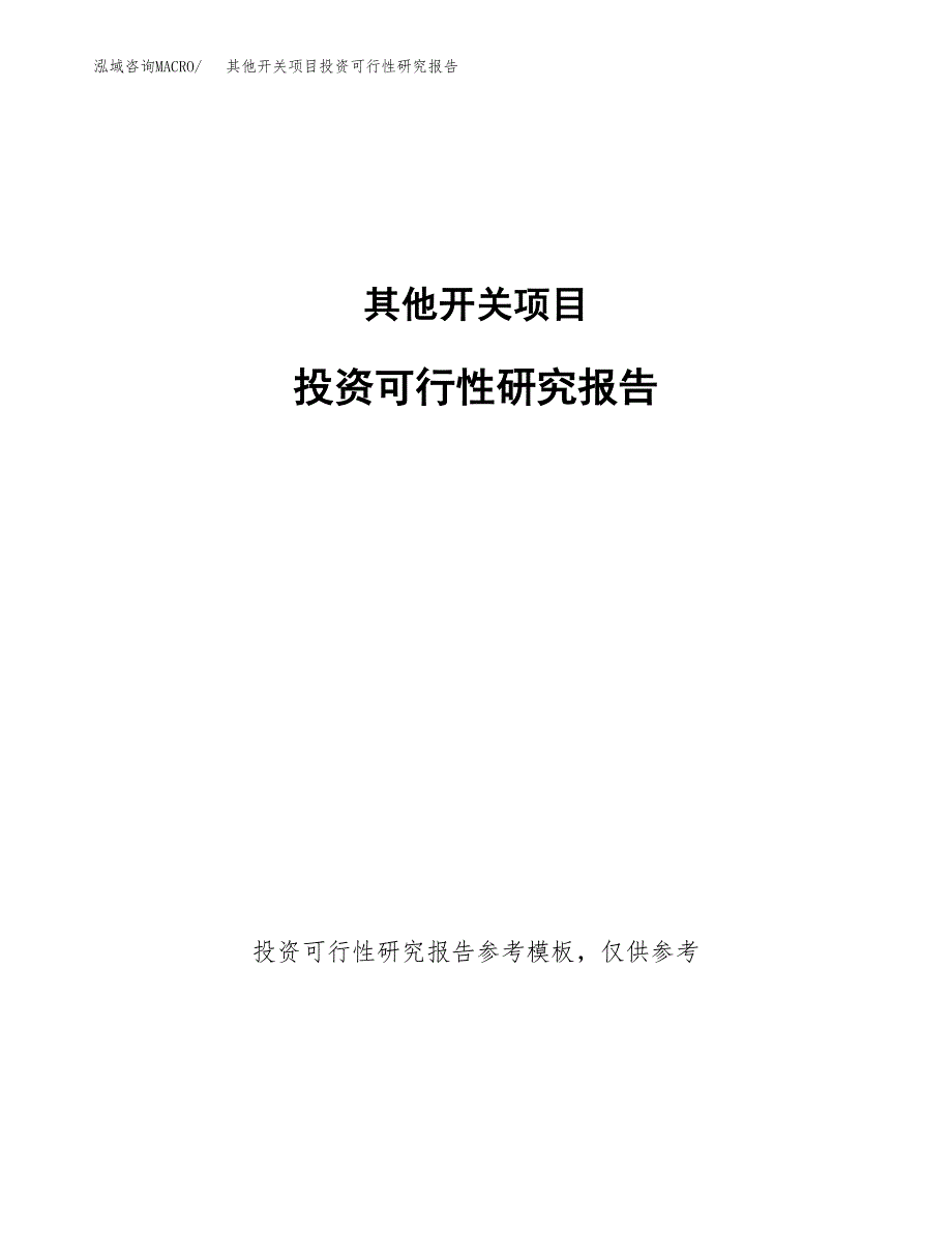 其他开关项目投资可行性研究报告.docx_第1页