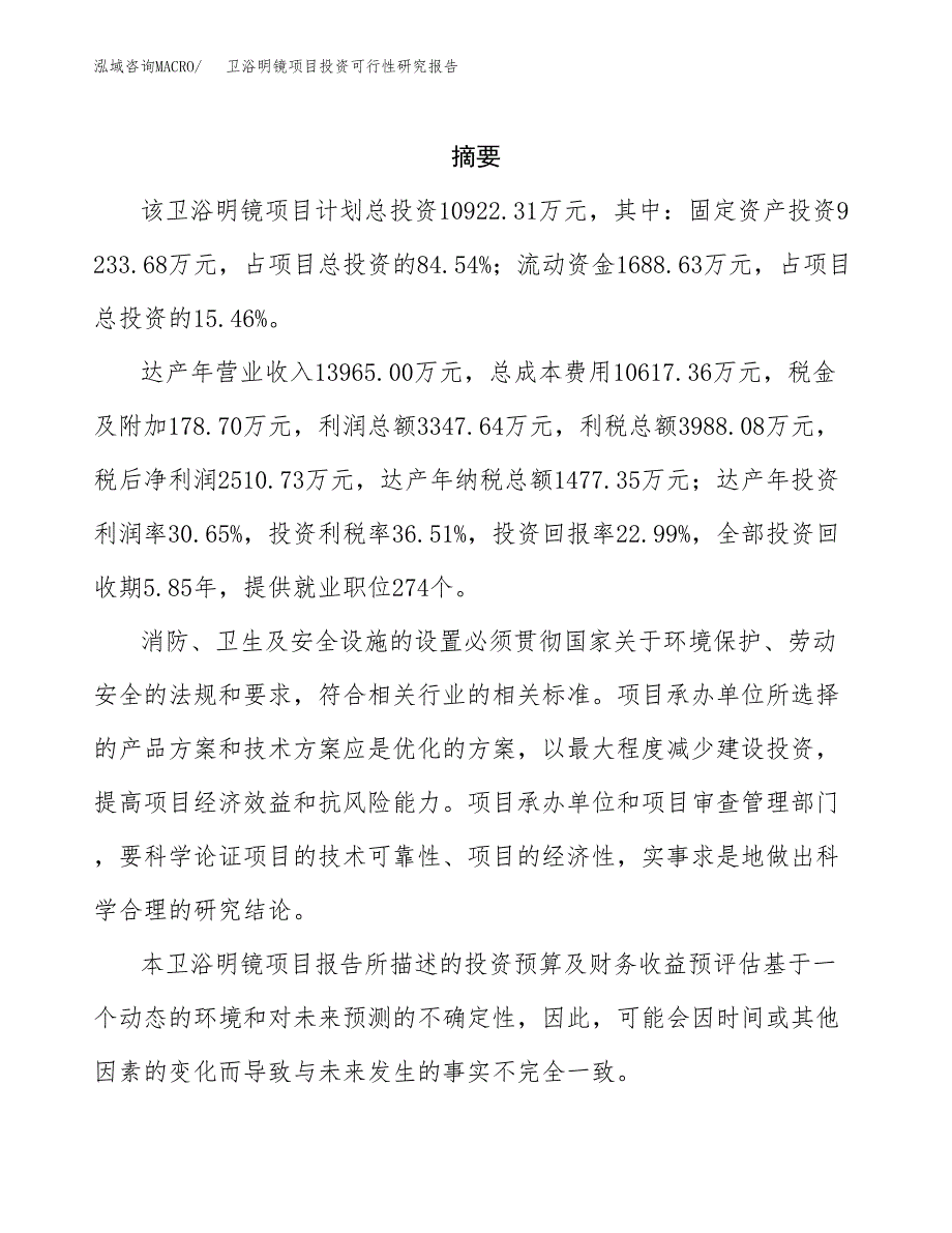 卫浴明镜项目投资可行性研究报告.docx_第2页