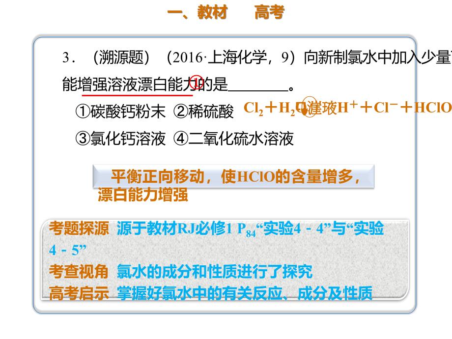 2020年高考化学一轮复习考点《4.2.1 氯及其重要化合物》_第2页