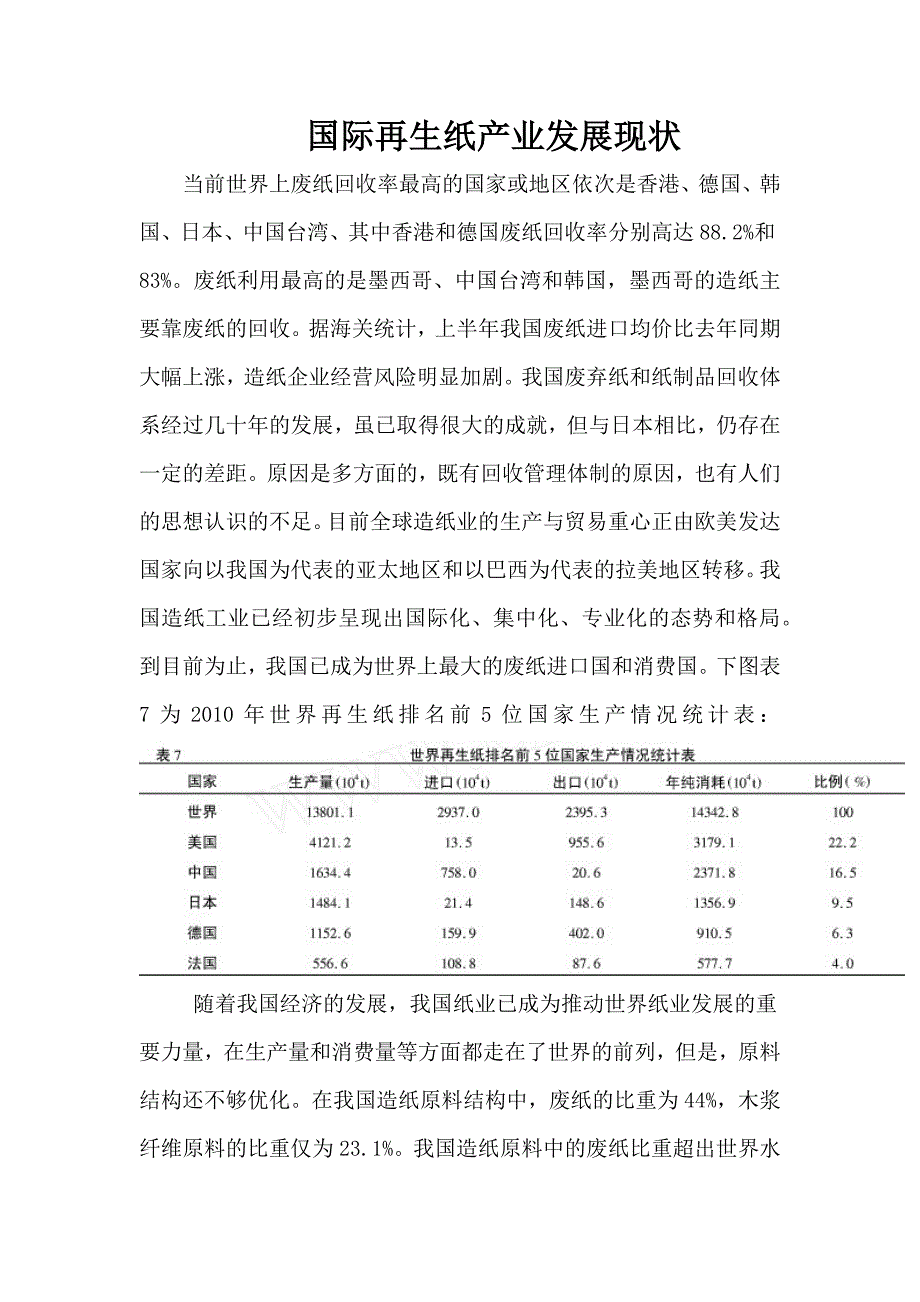 再生纸国内国外概况及原料成品市场分析_第4页