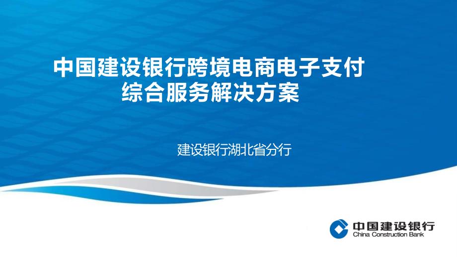 中国建设银行跨境电商电子支付综合服务解决方案v1剖析_第1页