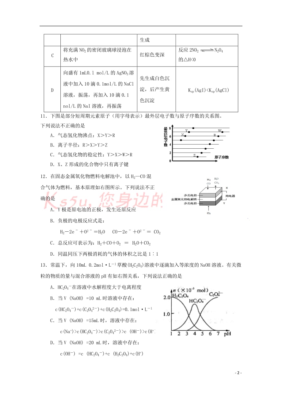 广东省揭阳市2018届高三理综(化学部分)第一次模拟考试试题_第2页