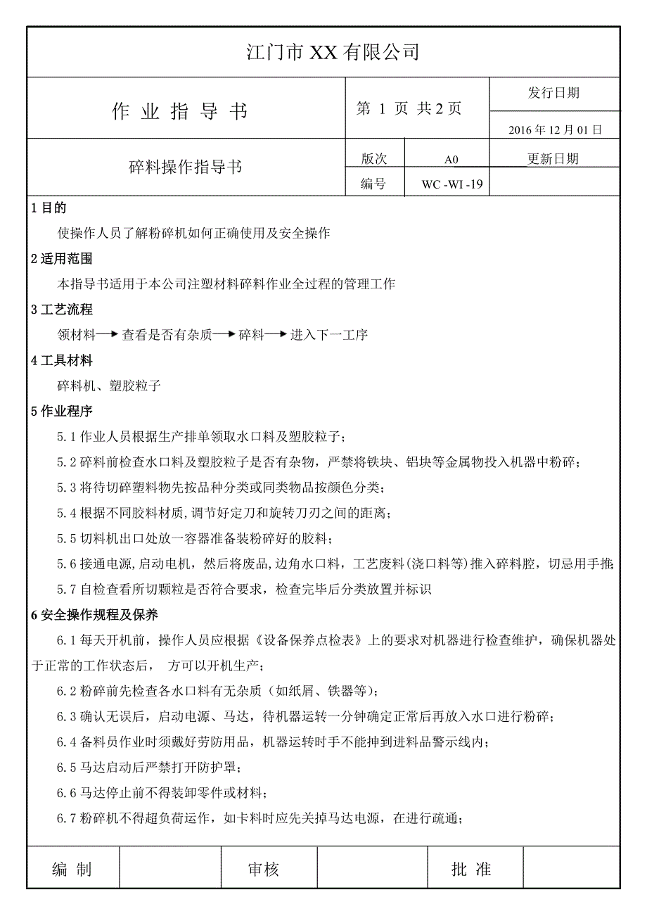 碎料操作指引_第1页