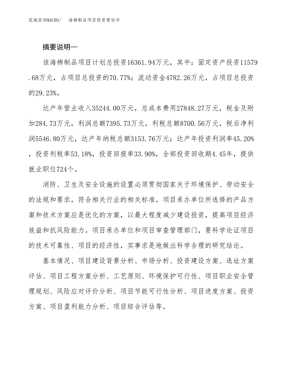 海棉制品项目投资策划书.docx_第2页