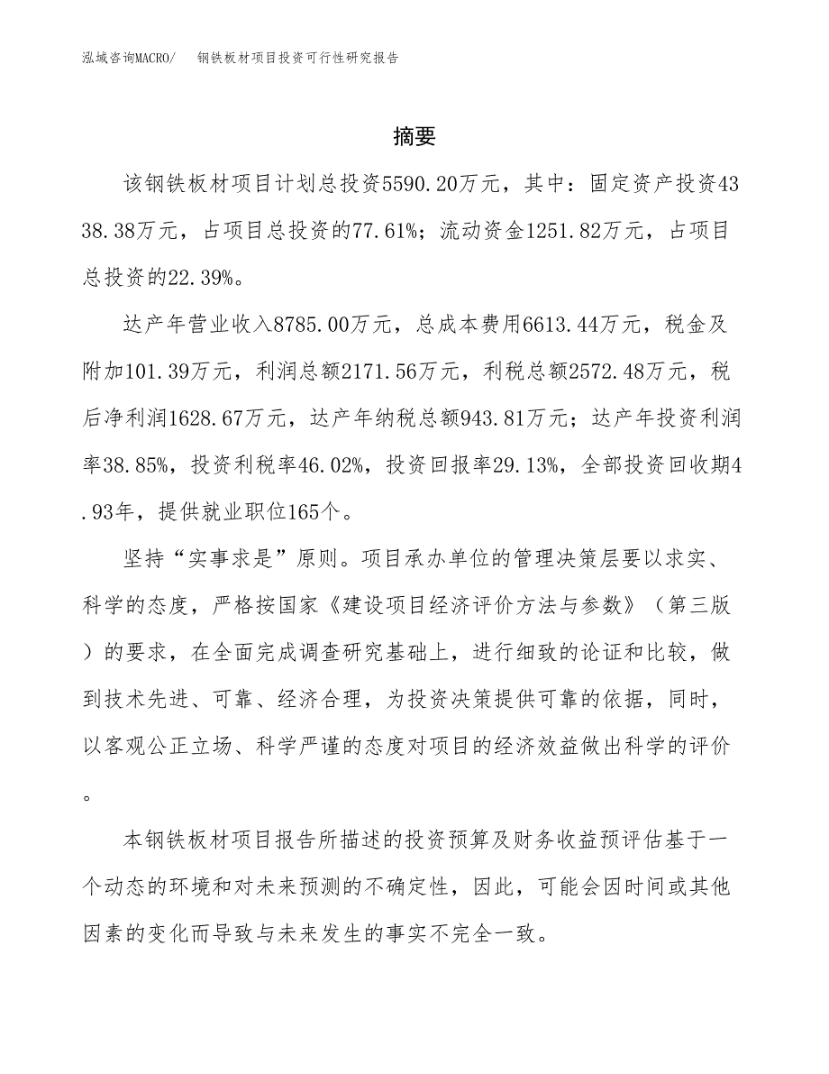 钢铁板材项目投资可行性研究报告.docx_第2页