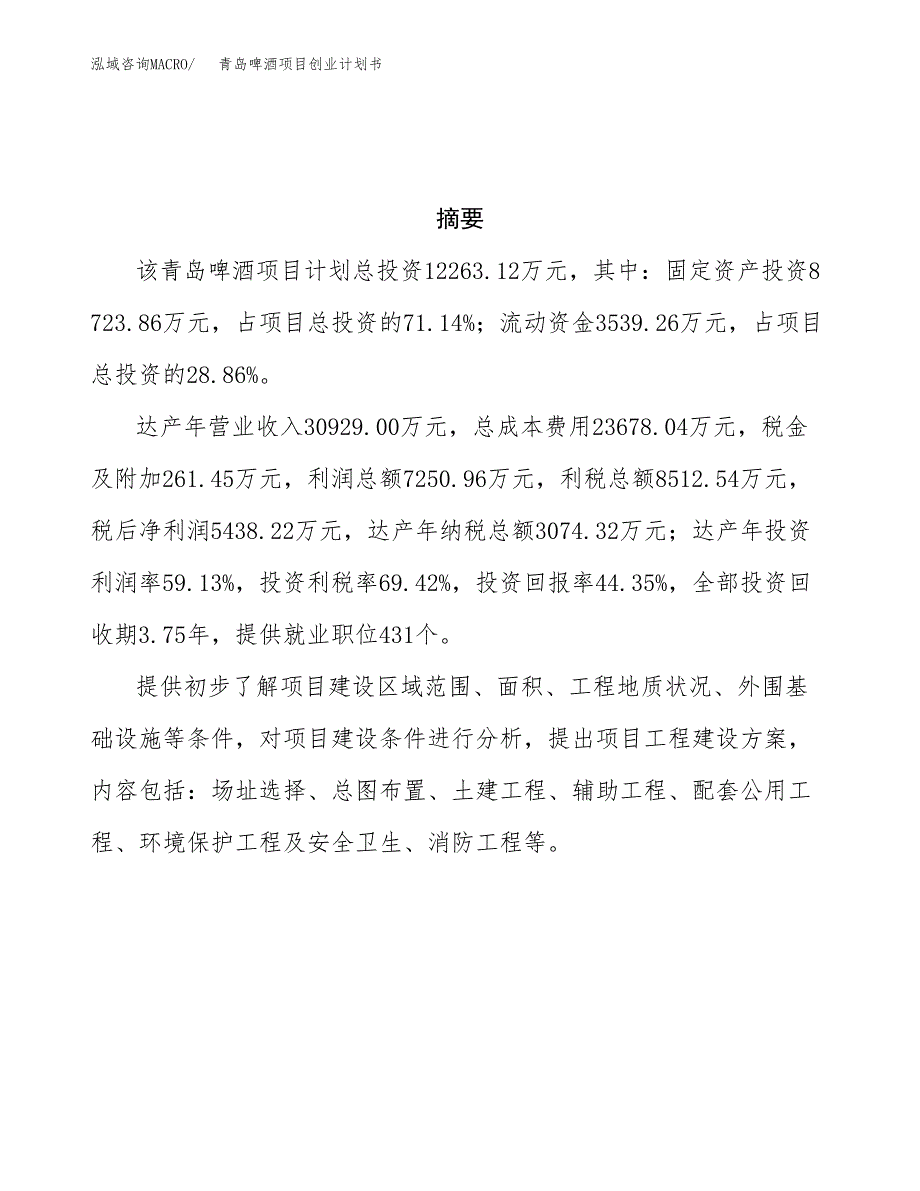 青岛啤酒项目创业计划书.docx_第3页