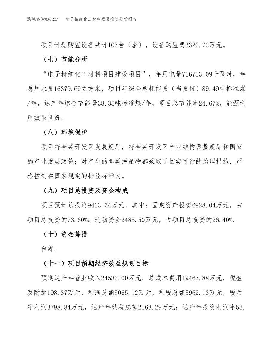 电子精细化工材料项目投资分析报告（总投资9000万元）（43亩）_第5页