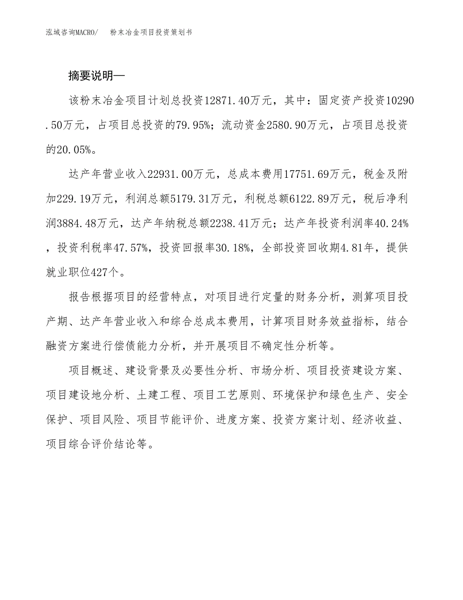 粉末冶金项目投资策划书.docx_第2页