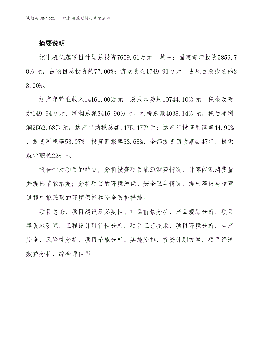 电机机蕊项目投资策划书.docx_第2页