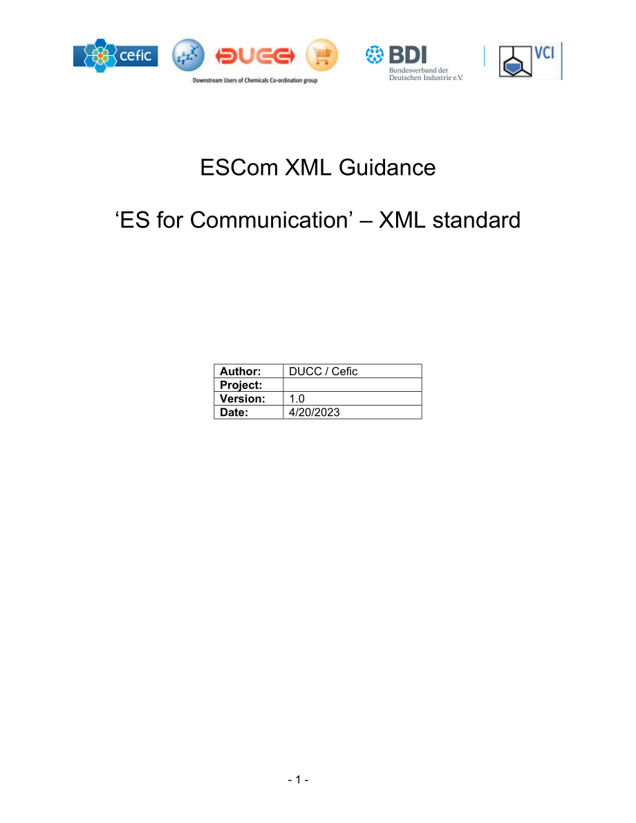 escom xml guidance - cefic_第1页