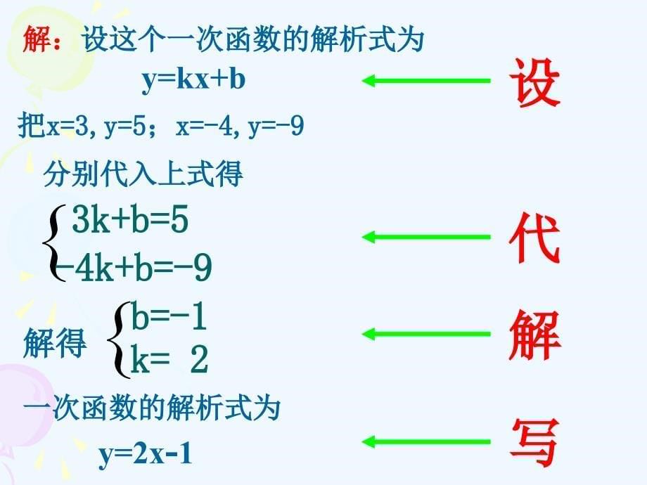 人教版数学初二下册19.2.3待定系数法_第5页