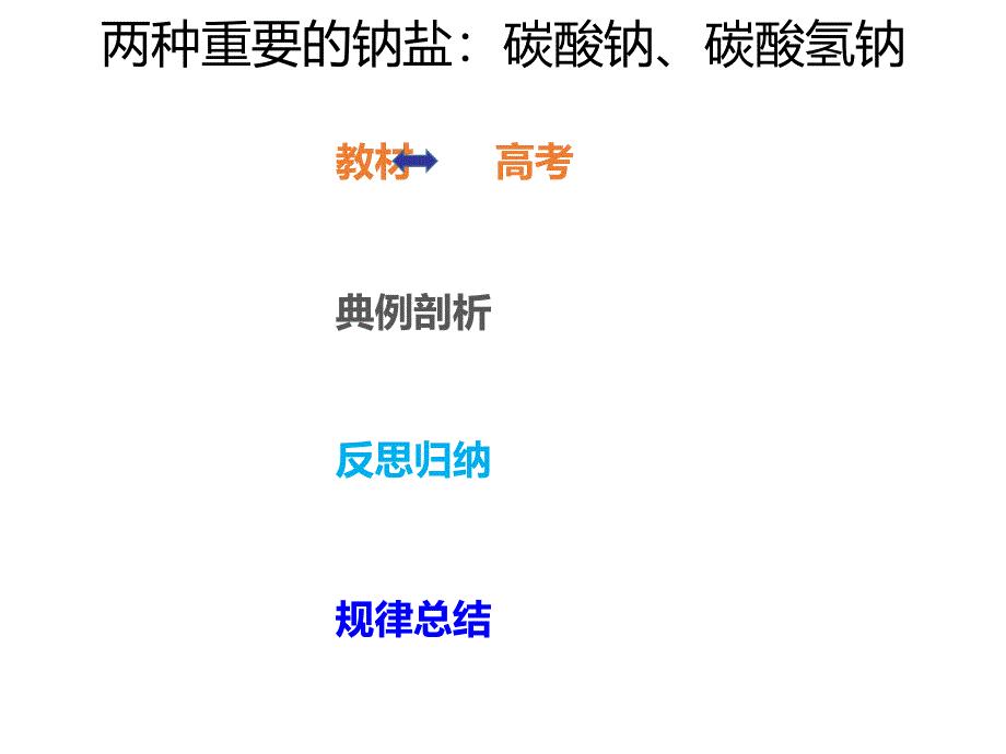 2020年高考化学一轮复习考点《3.1.3 两种重要的钠盐：碳酸钠、碳酸氢钠》