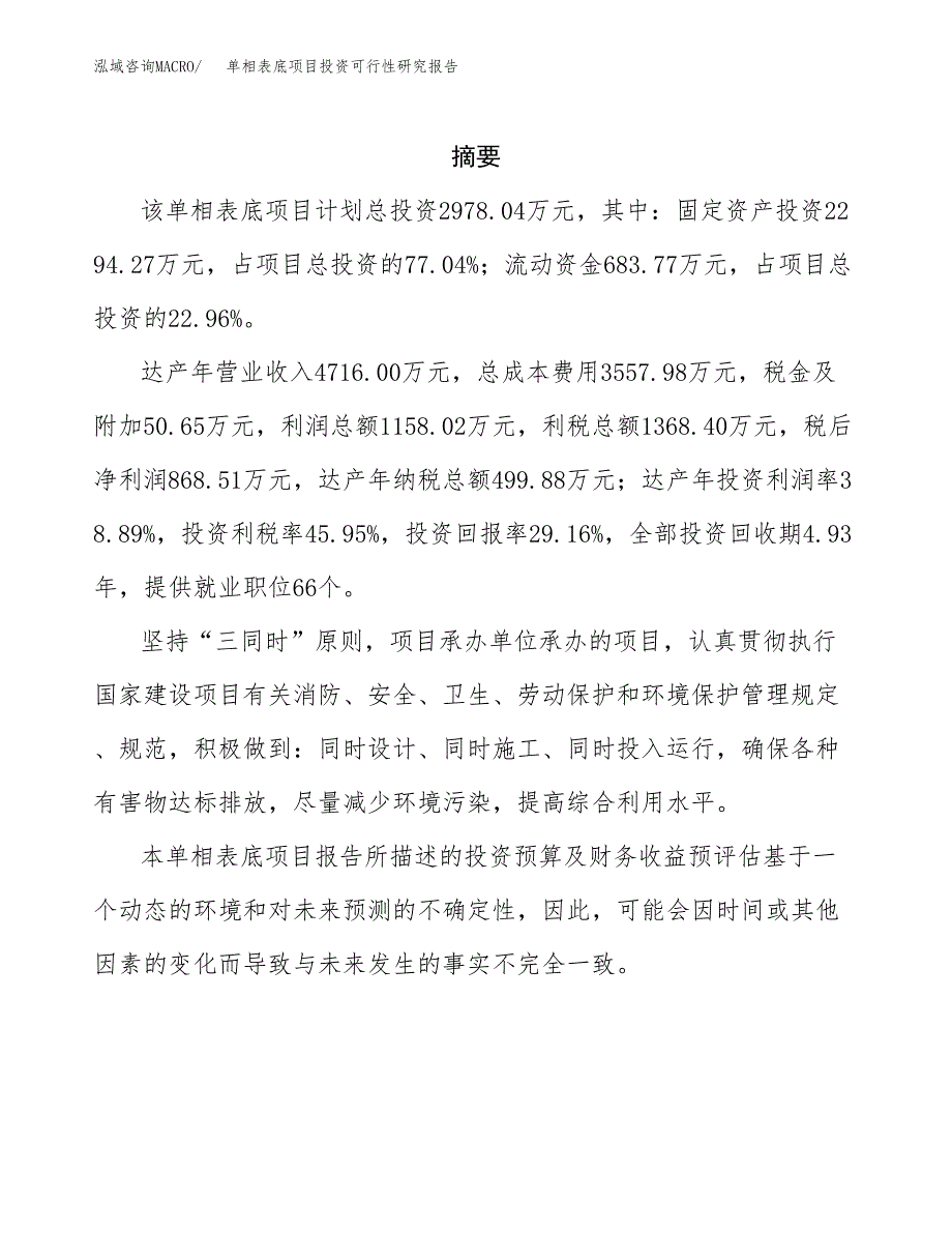 单相表底项目投资可行性研究报告.docx_第2页