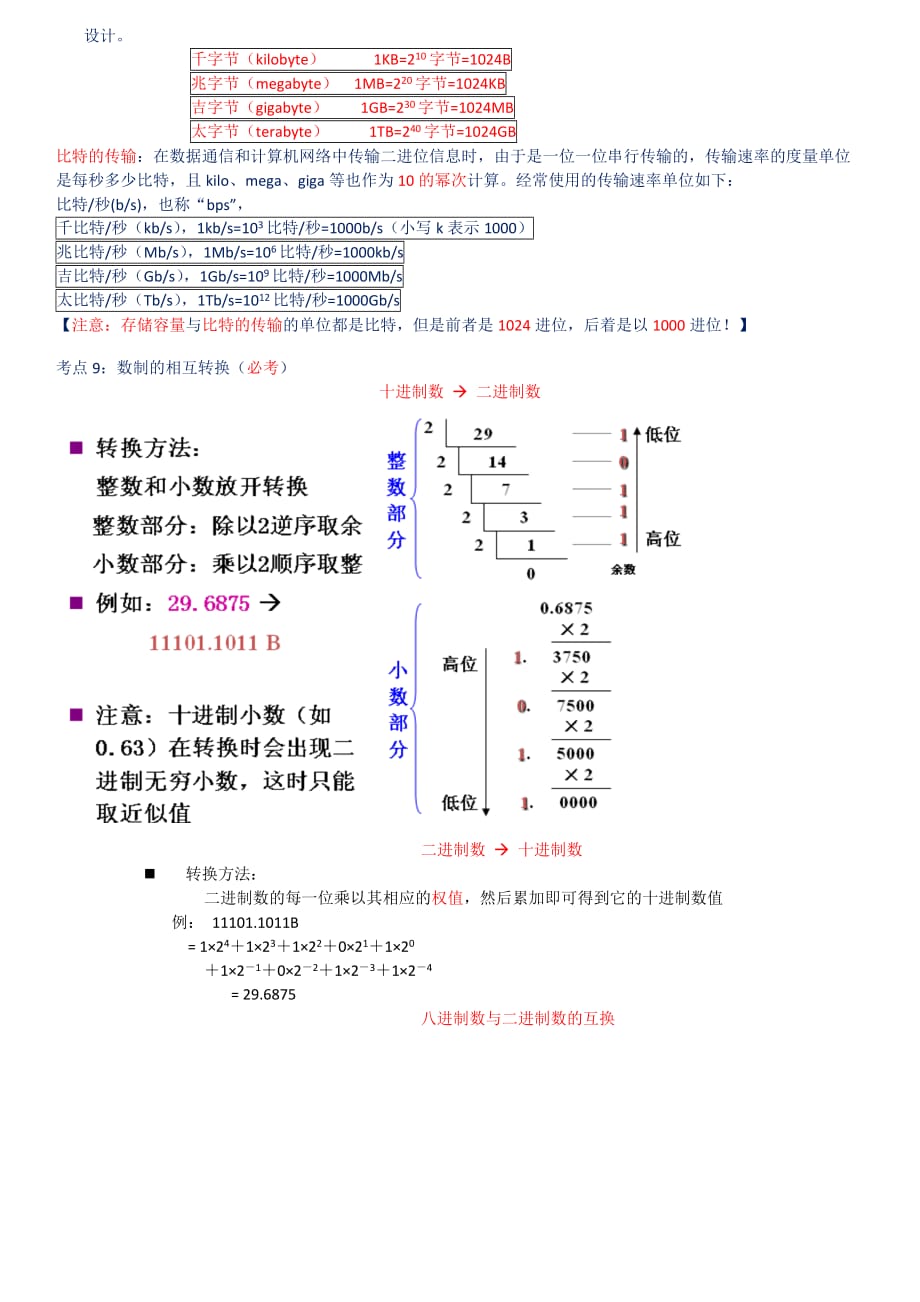 江苏省计算机一级b考试知识点总结整理_第2页