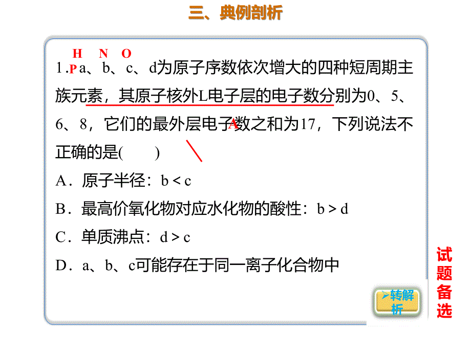 2020年高考化学一轮复习考点《指导1　依据原子结构特点推断元素》_第4页