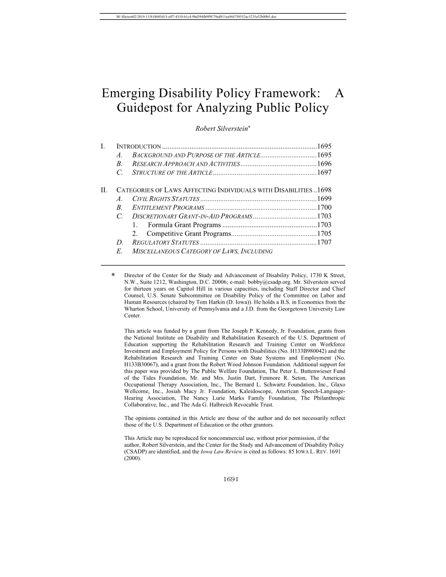 emerging disability policy framework a guidepost for_第1页