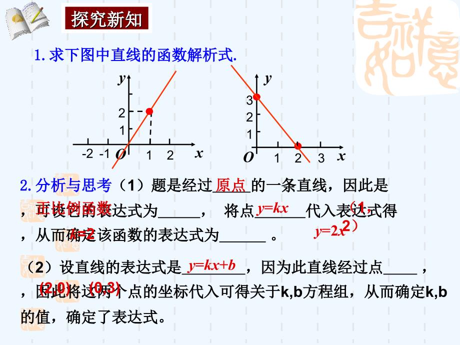 人教版数学初二下册19.2.2一次函数（三）待定系数法_第4页