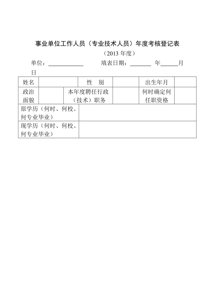 幼儿园年度考核表_第1页