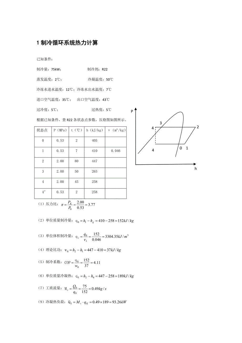 制冷课程设计75kW计算书讲解_第1页