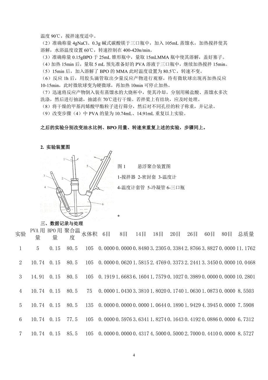 悬浮聚合制备聚甲基丙烯酸甲酯交联微球讲解_第5页