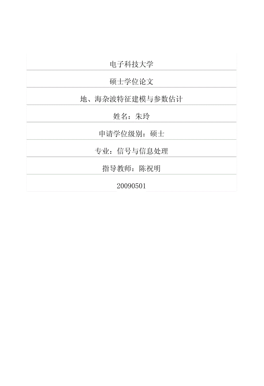 地、海杂波特征建模与参数估计_第1页