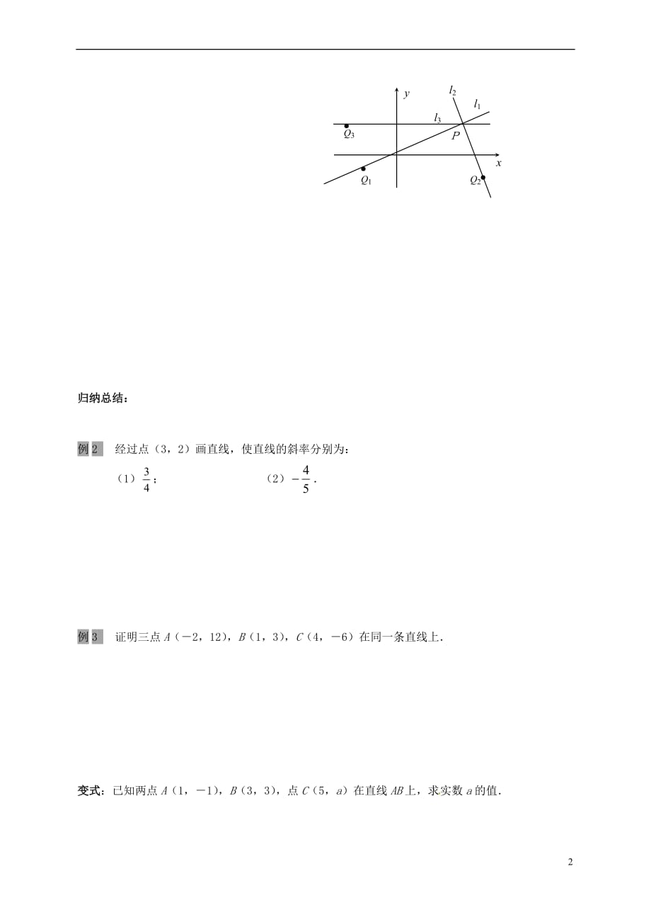 江苏省海门市包场镇高中数学 第三章 直线与方程 3.1 直线的斜率（1）导学案（无答案） 新人教A版必修2_第2页