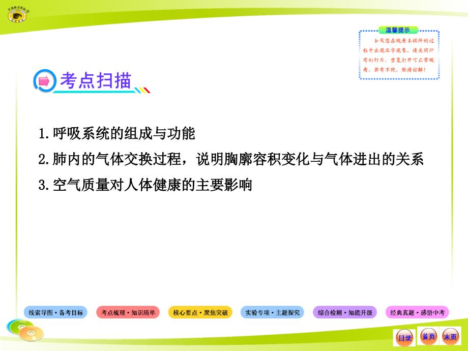 人教版七下初中生物中考复习四单元三人体的呼吸_第3页