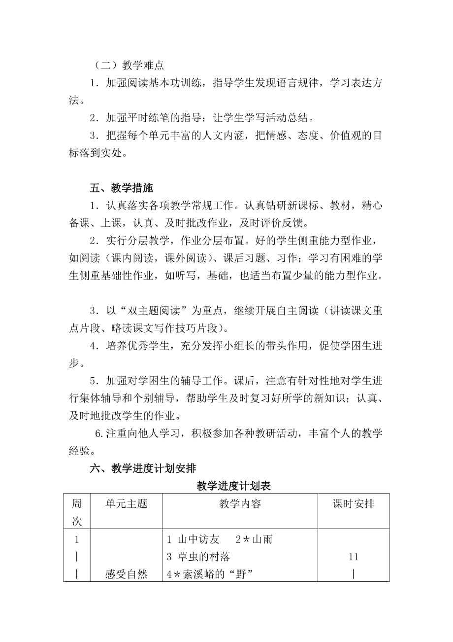 六年级语文教学工作计划案_第4页