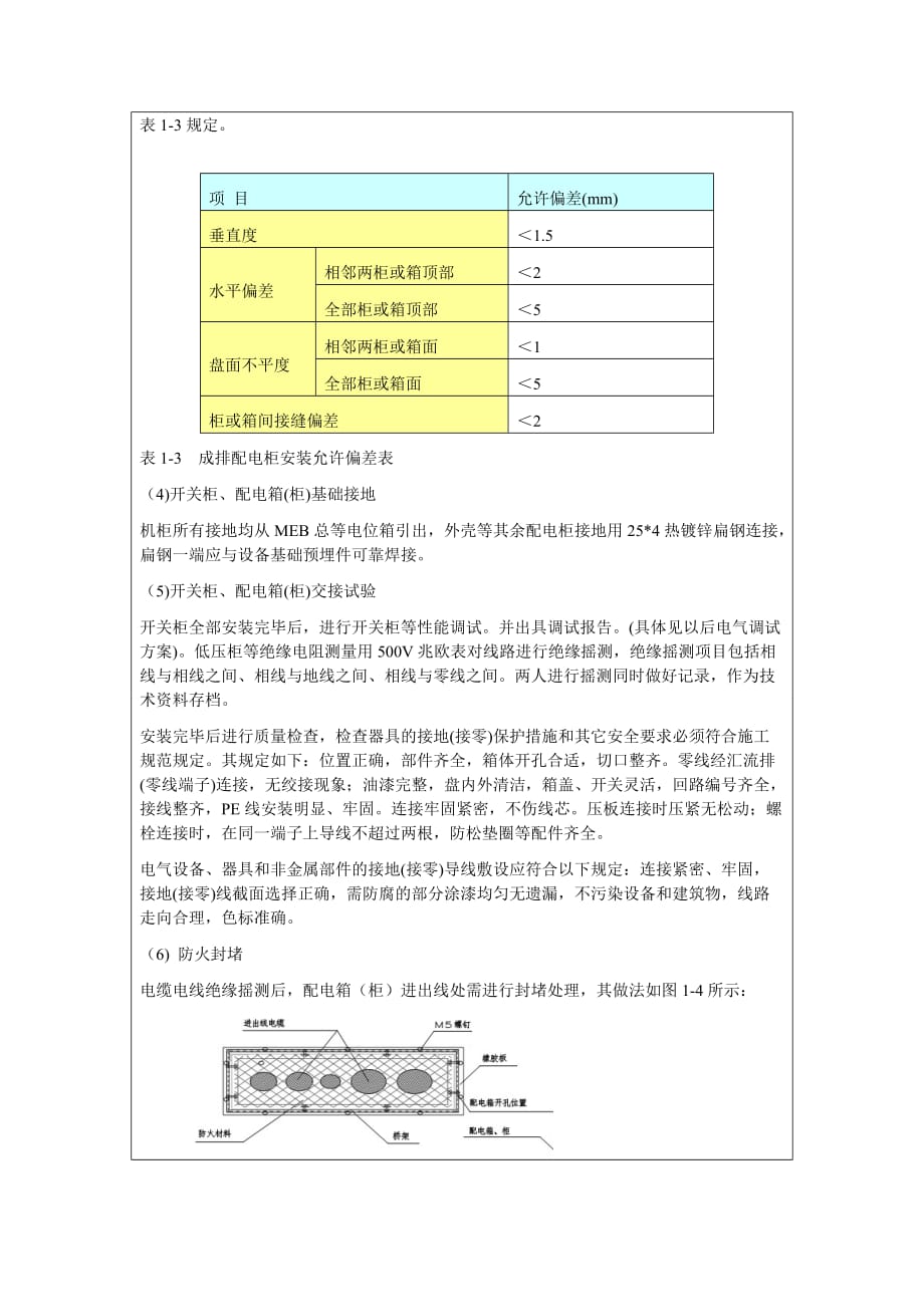 成套配电柜、控制柜和动力、照明配电箱安装技术交底记录._第3页