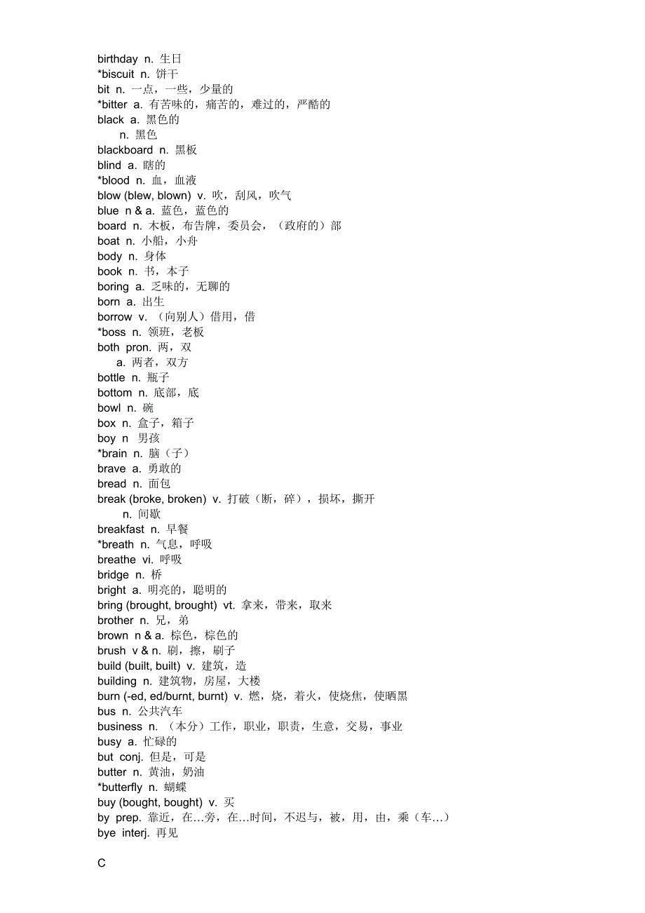 新目标初中英语7-9年级词汇表 按字母顺序排列讲解_第4页