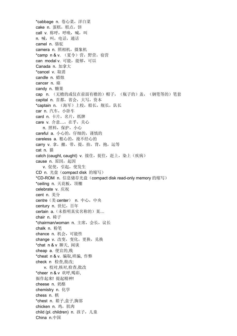 新目标初中英语7-9年级词汇表 按字母顺序排列讲解_第5页