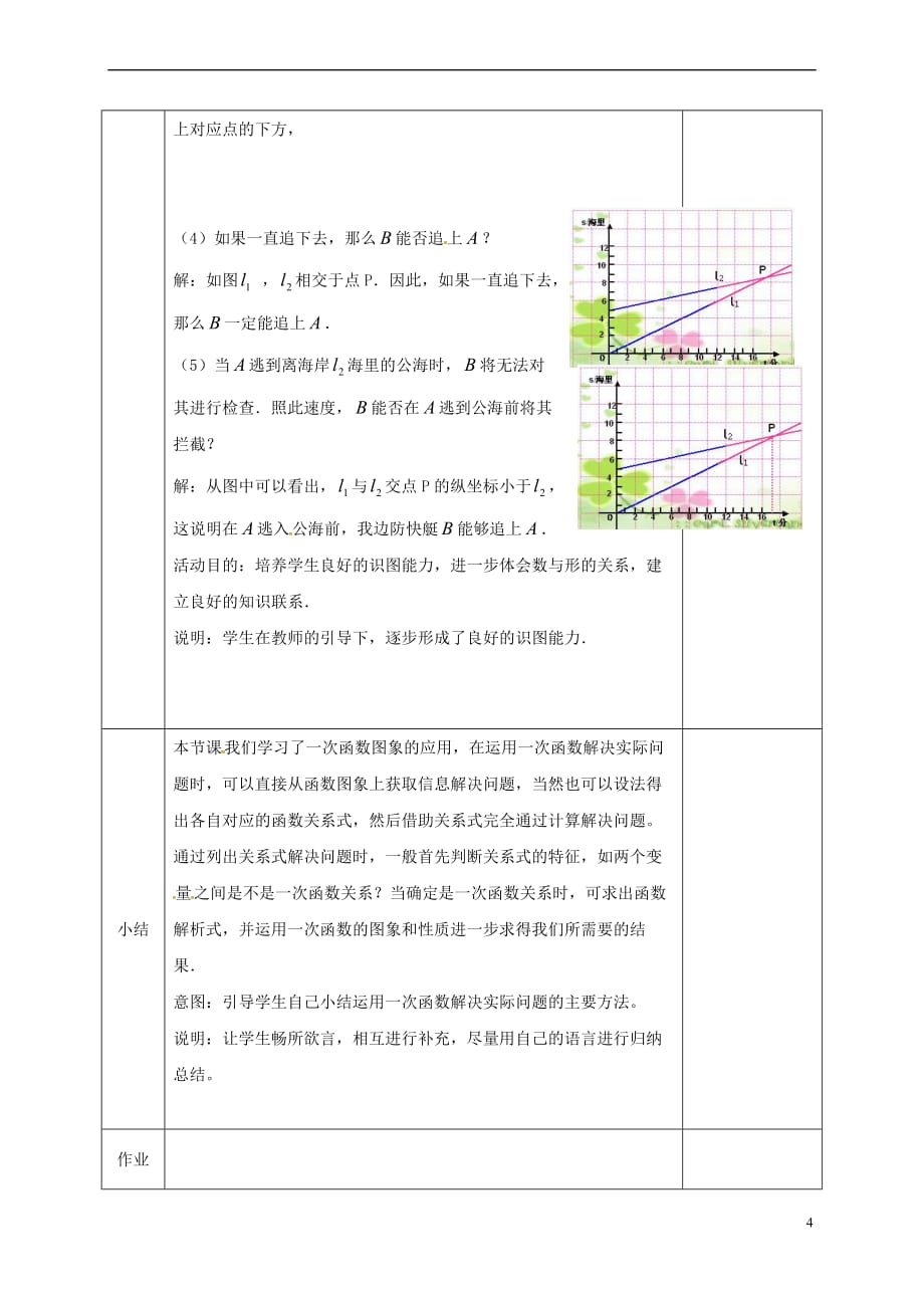 河北省邯郸市肥乡县八年级数学上册 第四章 一次函数 第四节 一次函数的应用教案 （新版）北师大版_第4页