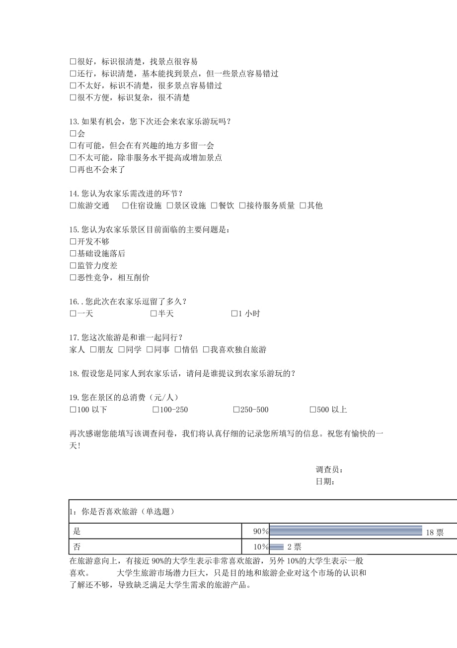 农家乐旅游体验调查问卷 模板_第3页