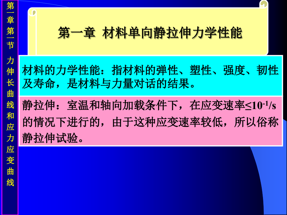 材料单向静拉伸的力学性能教材_第1页