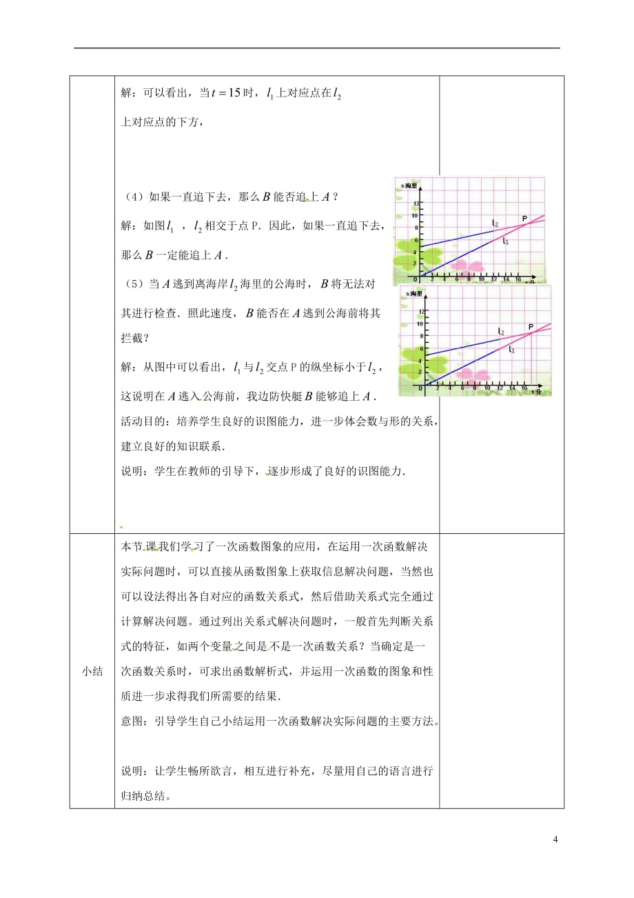 河北省邯郸市肥乡县八年级数学上册 第4章 一次函数 第4节 一次函数的应用教案 （新版）北师大版_第4页