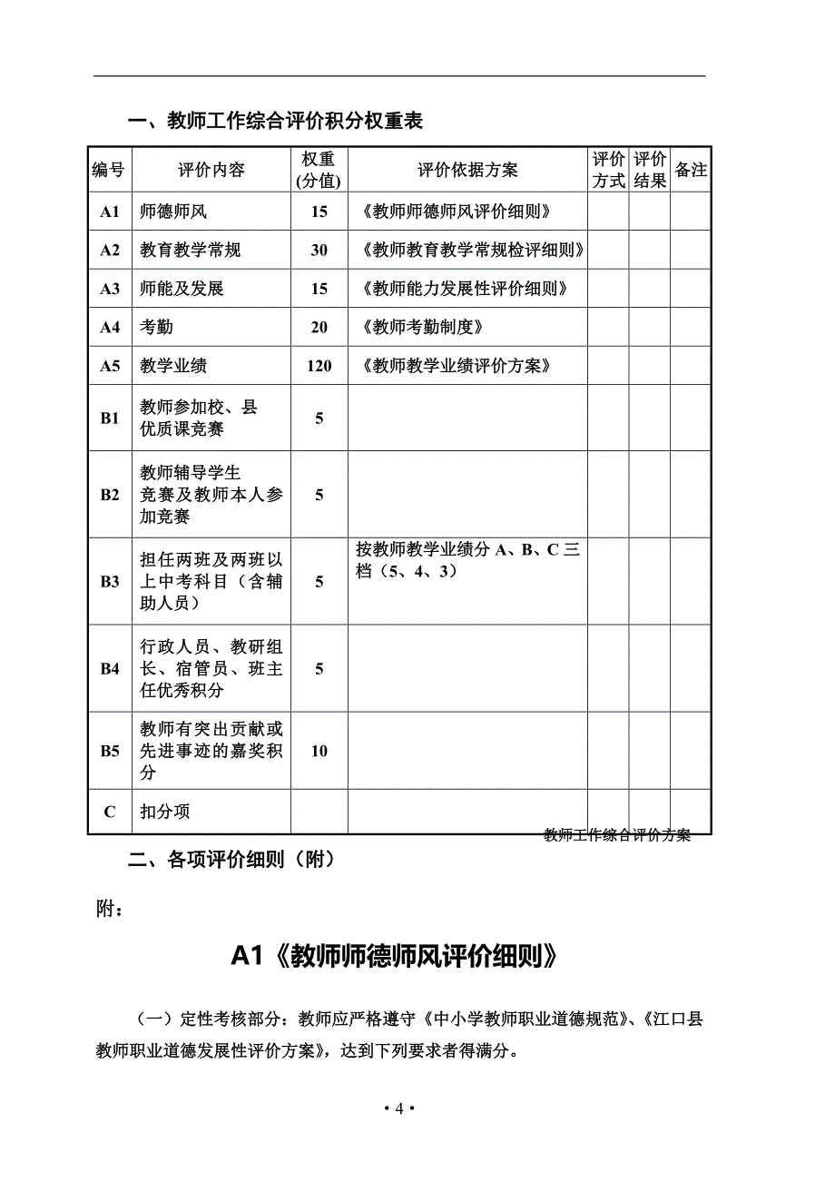 太平中学教师聘任制实施方案A4_第4页