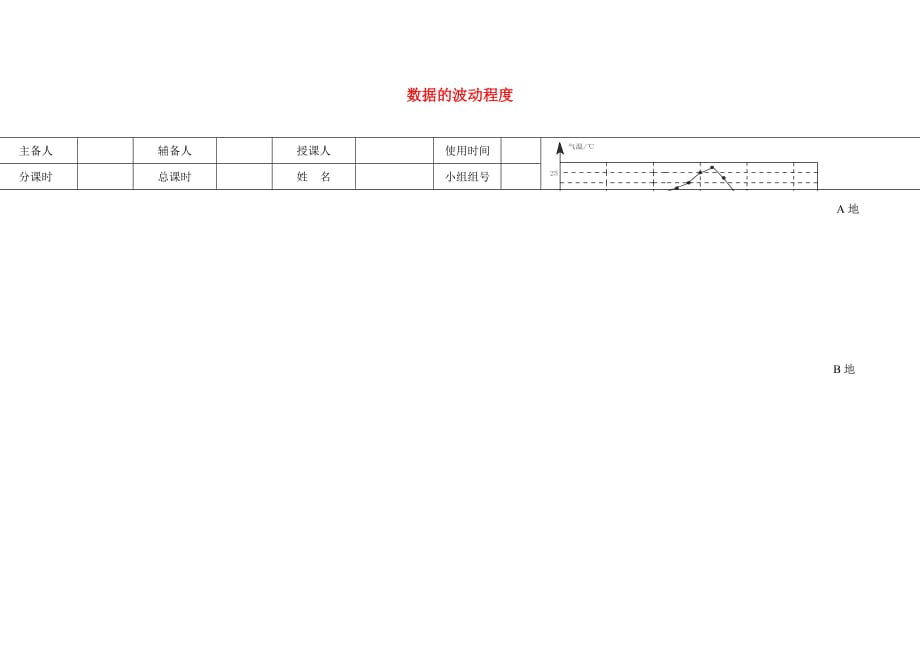 河北省承德市平泉县七沟镇八年级数学下册 20《数据的分析》20.2 数据的波动程度学案2（无答案）（新版）新人教版_第1页